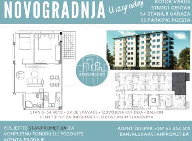 Jednosoban stan, Banja Luka, prodaja, 54m2, 100640KM, id965