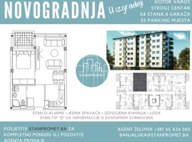 Jednosoban stan, Banja Luka, prodaja, 41m2, 76960KM, id968