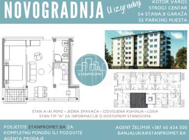 Jednosoban stan, Banja Luka, prodaja, 41m2, 77515KM, id971